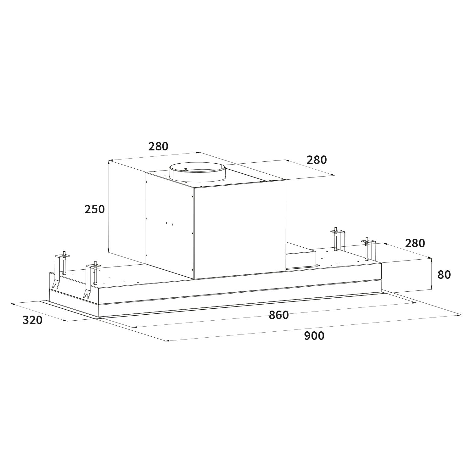 Campana Extractora De Techo 90 Cm Acero Inoxidable 4 Escalones Cristal