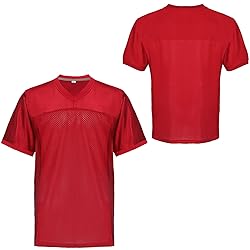 Aumudle Men Blank Plain Football Jersey Practice