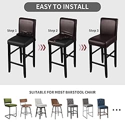 YISUN Bar Stool Covers, Stretch Waterproof PU Bar