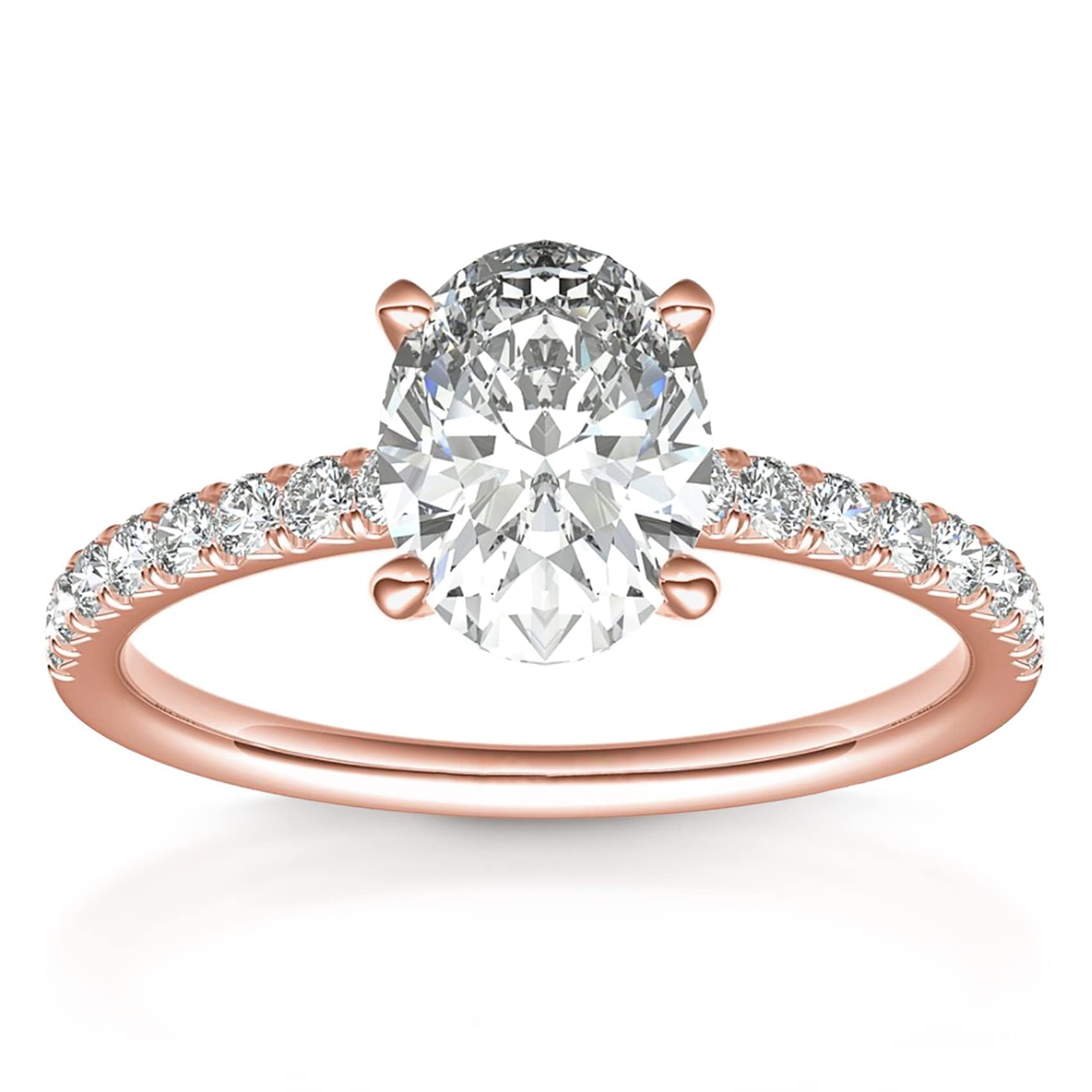 Photo 1 of PAVOI 14K Gold Plated Engagement Ring For Women - Wedding Ring - Oval Fake Engagement