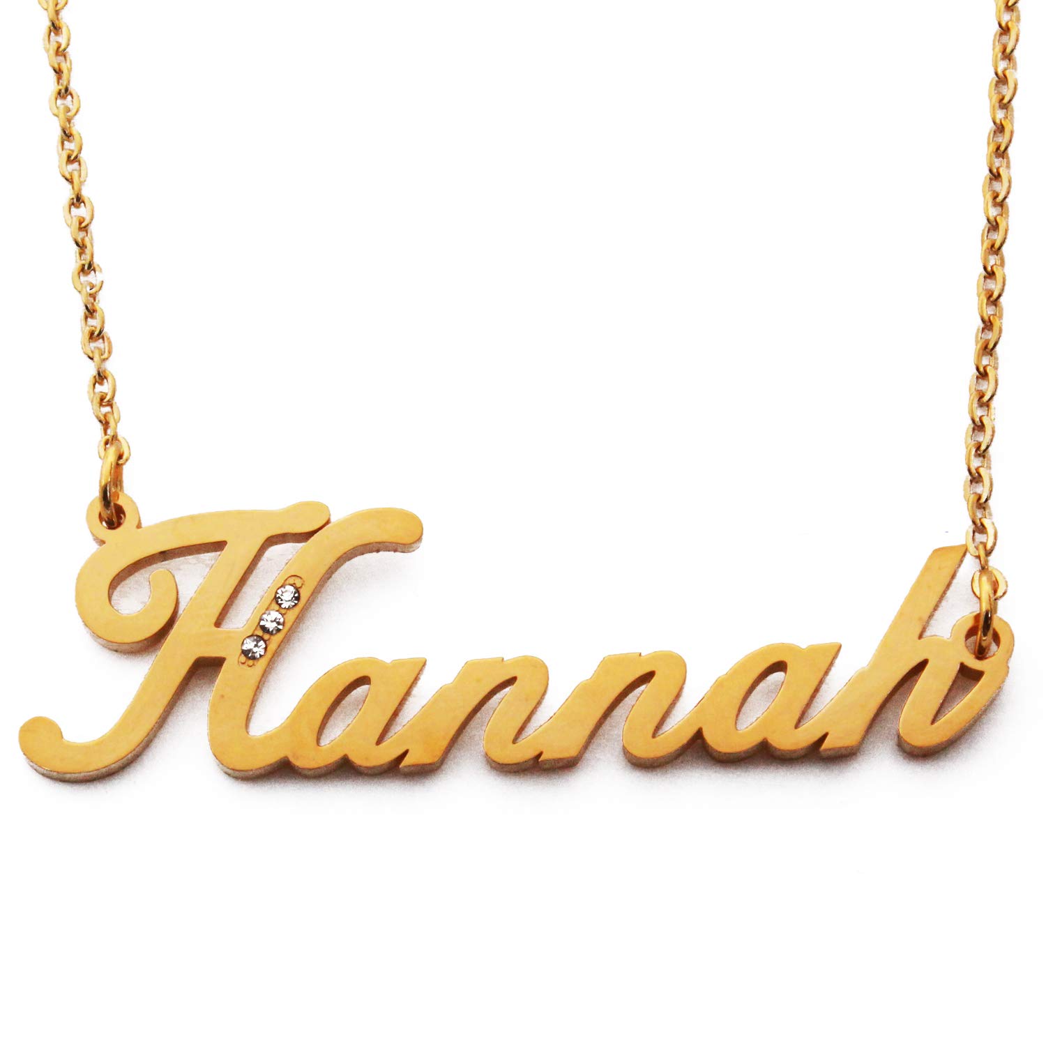 Kigu Hannah Personalised Name Necklace - Gold Tone - Custom Jewellery - Incl Gift Packaging