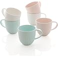 ZEN Pleats Porcelain Souffle Dishes - Set Of 6 Mixed Color Ramekins (14oz Each, 3.9" Diameter) - View #3