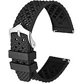 Anbeer Fluororubber Watch Bands,Quick Release FKM Rubber Watch Strap for Men and Women, Choose Color & Width 18mm 20mm 22mm