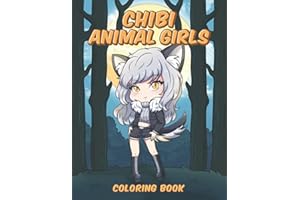 Chibi Animal Girls Coloring Book: Kawaii Anime Chibi Girls in Cute Animal Costumes Coloring Page for Kids And Adults