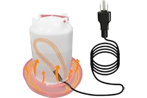Zoblise Chicken Water Heater Cord, Freeze-Proof Heated Waterer for Chickens & Poultry, Safe Low-Watt Heating Cable Keeps Water Ice-Free in Winter for Ducks, Rabbits & Small Animals (1 Pack)