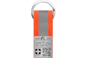 NaviTagi SOS Health Alert in Case of Emergency QR Tag, Personalized w/ID Number, 2 Contact Phone Numbers Updatable Online, Sport Outdoor for Men, Women, Kids, Safety for Elderly (M, OR-R)