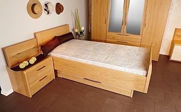 Nolte Delbruck Schlafzimmerset Amber Nd Royal Oak Veneer 4 Part Revolving Door Cabinet 1 Bed 1 Bedside Table Schlafzimmer 90 X 190 Cm Amazon Co Uk Kitchen Home