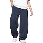 LuminBlaze Men’s Baggy Sweatpants with Elastic Drawstring Waist, Wide-Leg Casual Loose Cotton Joggers with Deep Pockets