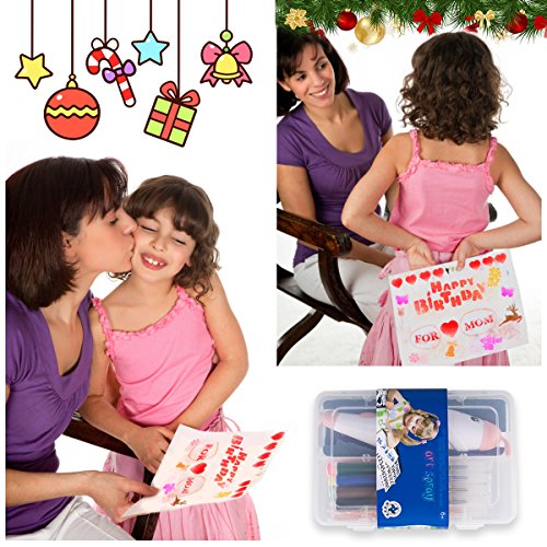 Painting Crafts For Kids, 12pcs Colored Pens With Electric Air Marker Sprayer Airbrush Magic Pens Maker, Art Sets For Girls, Childrens Crafts Ages 3-10, Christmas Gift for Kids Drawing Painting Toys