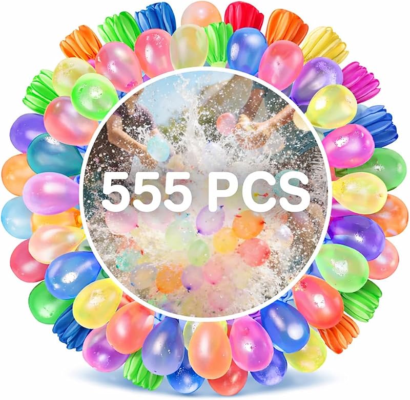 Gillterway 555 PCS Water Balloons 10 Second Rapid-Fill Self-Sealing