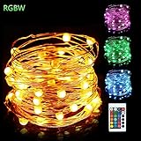 5M 50LED Battery Powered LED String Lights Multi 16 Color Waterproof Outdoor Decorative Lights with Remote Control for Party Wedding Christmas