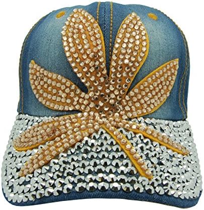 Adjustable Studded Rhinestone Brim Baseball Cap Hat Selection