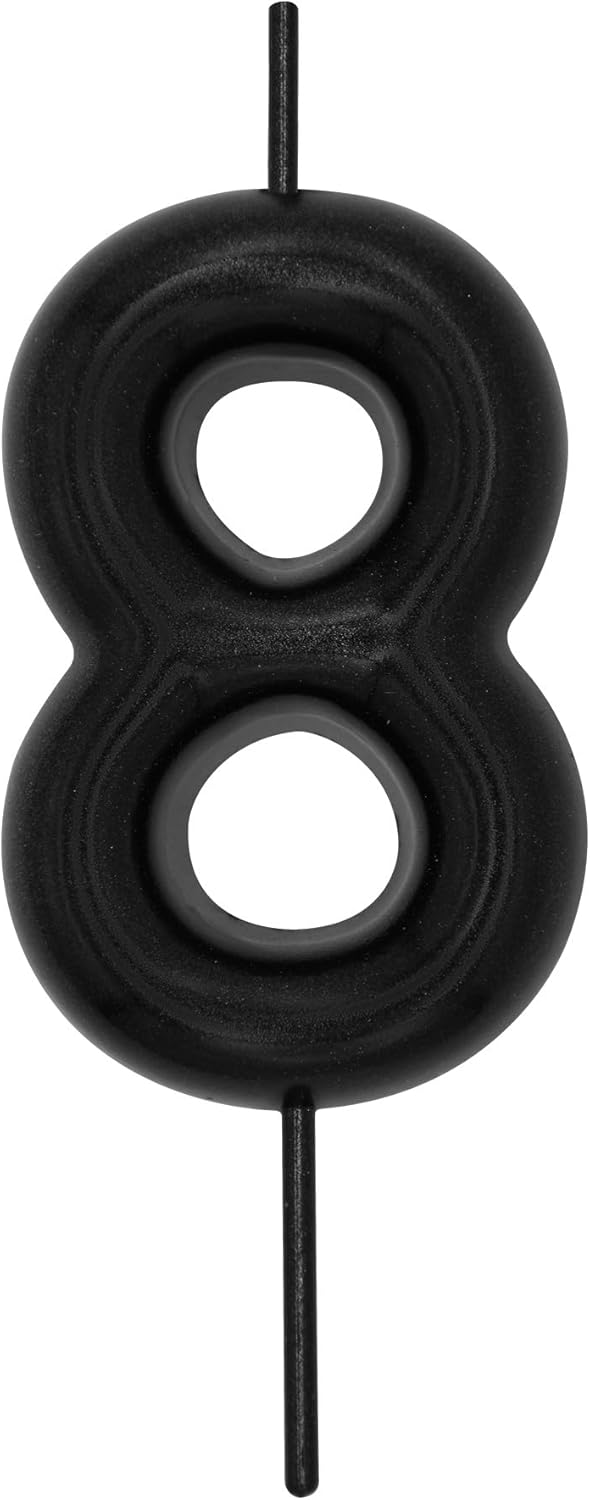 Candles & Holders - DERVENTA Birthday Candles Numbers Black 2.36 inch Party Cake Topper 1 Piece (Number 8 Black)