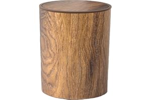 Trash Can | Swing-Top Wastebasket Dustbin - Retro Style Garbage Dustbin | Multipurpose Wooden Garbage Can for Bathroom Living