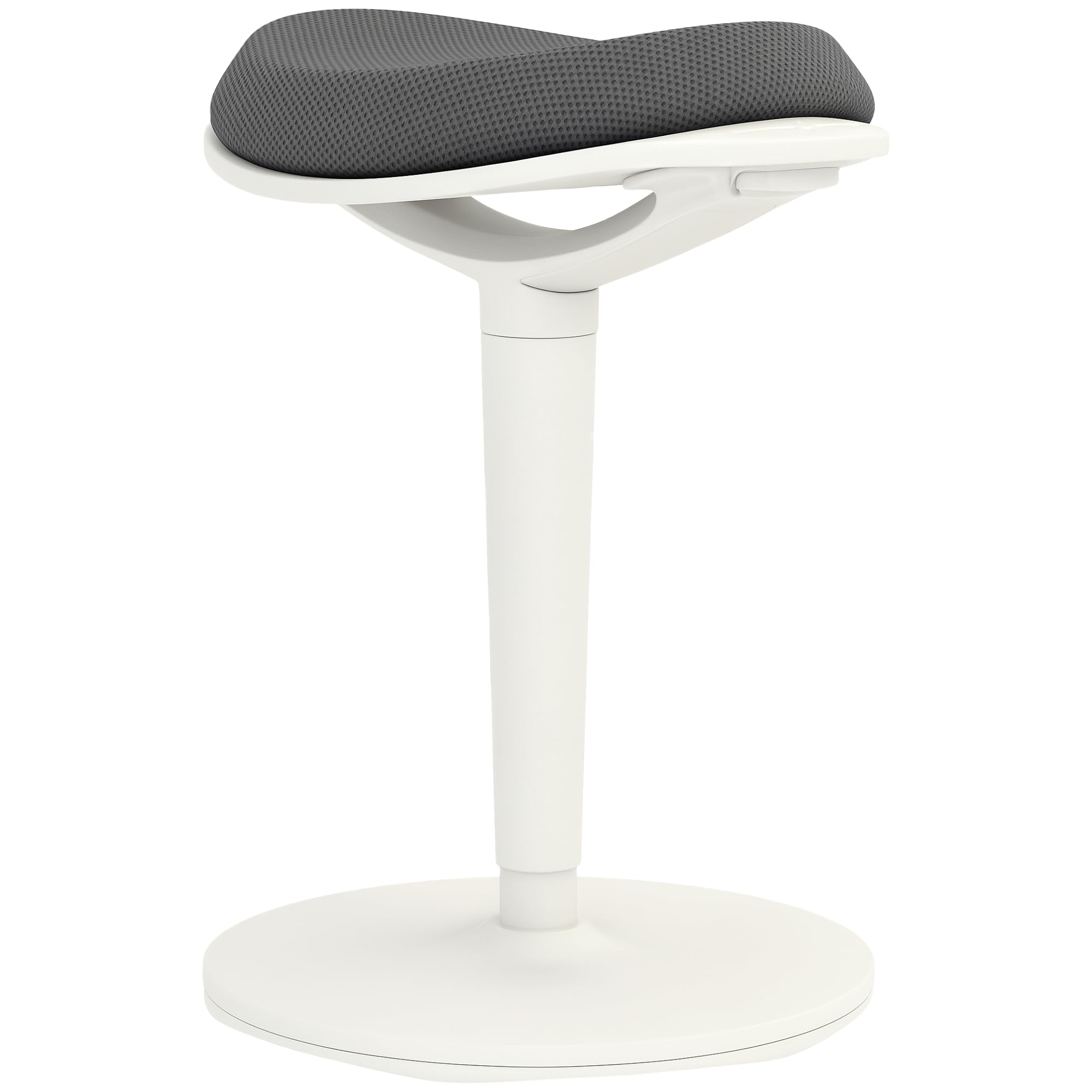 HOMCOM Sitzhocker, ergonomischer Bürohocker, 56,5-71,5 cm höhenverstellbar Arbeitshocker, Drehstuhl für Büro, Arbeitszimmer, Mesh, Grau