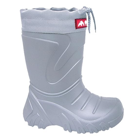 LEMIGO Eva federleichte Kinder Gummistiefel mit Stulpe gefüttert Grizzly