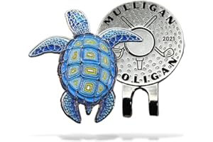 MULLIGAN HOOLIGAN Turtle Golf Ball Marker + Magnetic Hat Clip, Funny and Unique Golf Gift, Premium Quality, The Perfect for Your Favorite Golfer, Golf Accessories for Any Occasions