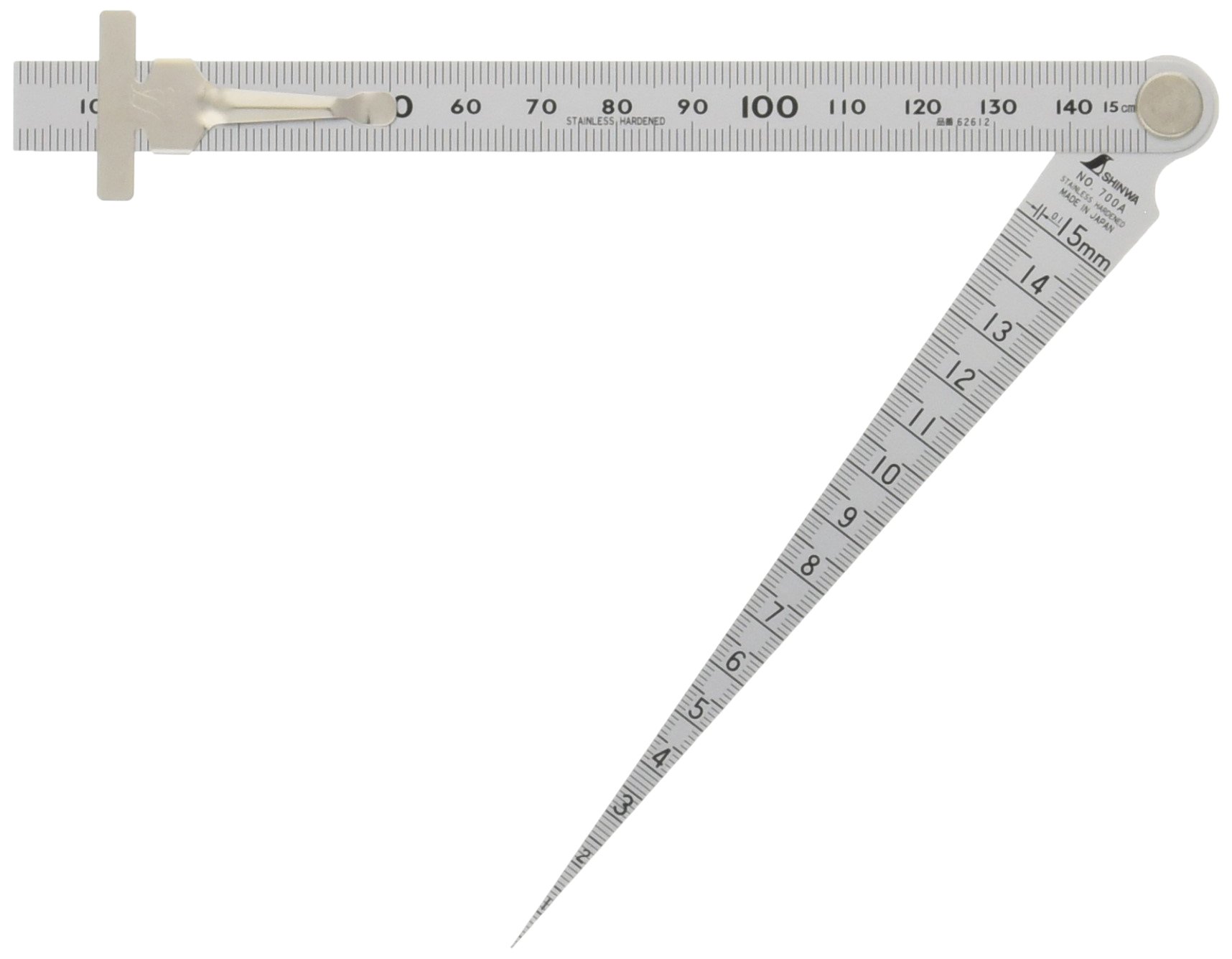 Shinwa Sokutei 62612 Taper Gauge with Straight Scale