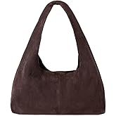 Women's Suede Tote Bag Retro Crescent Shoulder Bag Trendy 2025 Suede Handbag Underarm Purse Work Bag Dumpling Bag