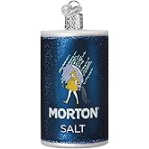 Old World Christmas Morton Salt Can Glass Blown Ornament for Christmas Tree, Handcrafted Holiday Decoration, Food Collection