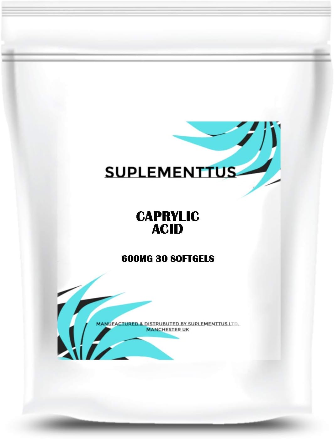 Caprylic Acid 600mg Softgels Natural Supplement - Suplementtus UK Manufactured (30)