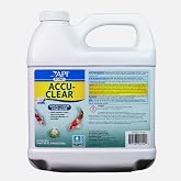 API Pond ACCU-Clear (64 fl oz) Water Clarifier - Improves Filter Efficiency | Quickly Cleans Cloudy Pond Water - Treats Up To 9,600 Gallons - Safe for Pets &amp; Wildlife - Weekly Maintenance or As Needed