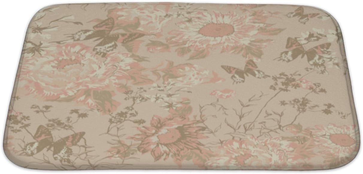 Amazon.com: Gear GN4305 - Alfombrilla de baño con diseño floral con  mariposas, microfibra, espuma con respaldo antideslizante, 24.0 x 17.0 in,  diseño floral: Home \u0026 Kitchen
