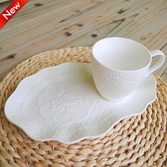 LIUQIAN Kaffeeset Kaffeeset Continental geprägte Rose Tasse und