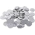 Honbay 50pcs Stainless Steel 10mm Flat Round Blank Stamping Tag Pendants for Bracelet Necklace Earring Charms