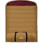 Teton Mammoth Queen Size Double Sleeping Bag- A Warm Bag the Whole Family can Enjoy &ndash; Great for Camping, Hunting and Base Camp. Compression Sack Included