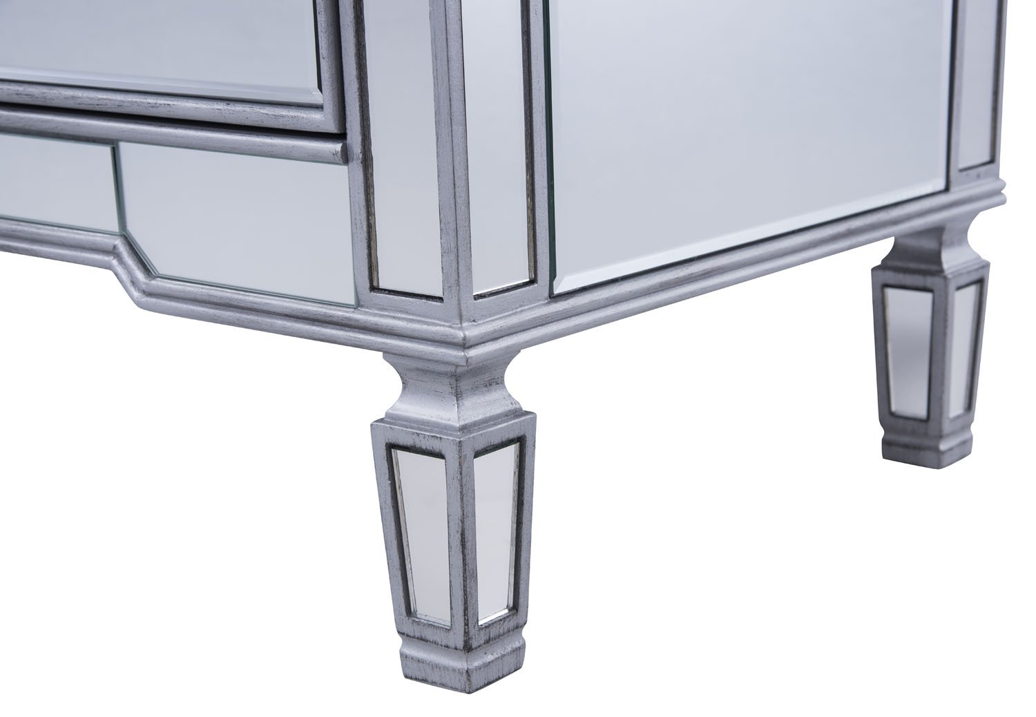 Elegant Decor 6 Drawers Cabinet 60 in. x 20 in. x 34 in. in Silver Paint (MF6-1036S)