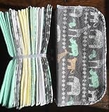 Cloth Baby Wipes Starter Kit. Set of 3 Dozen Wipes.C. Reusable Cloth Wipes. Baby Shower Gift. Eco Friendly. Reusable Cloth Napkin. Reusable Dryer Sheets. Tribal Animals on Grey.
