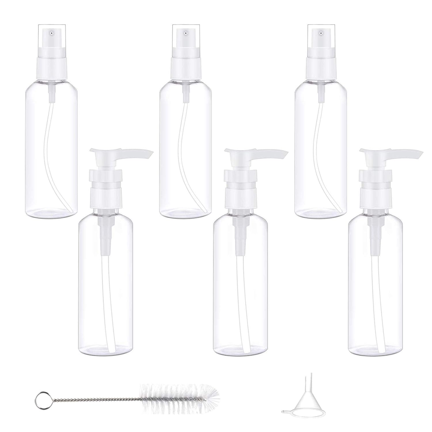 Miukada 12 Pack 60ml Fine Mist Mini Clear Spray Bottles, Cosmetic Refillable and Reusable Travel Containers, Empty Plastic Bottles with Pump Spray Cap for Essential Oils, Perfumes, Skincare and Makeup: Beauty