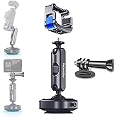Repmidfer Pocket 3 Suction Cup Camera Mount, [Auto-Seal & Quick Release] Car Windshield Window Dash Holder Accessories for DJI Osmo Action 6/5 Pro/4/Nano, GoPro Hero 13-11, Insta360 X5 X4 ACE Pro 2