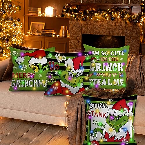 Christmas Pillowcase Led Lighted Christmas Pillows Hexagram