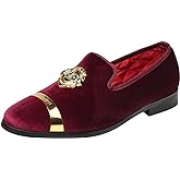 ELANROMAN Men's Velvet Loafers Dress Fashion Wedding Party Prom Shoes