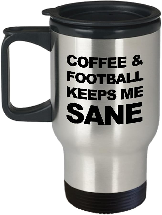Football Travel Mug Custom Statement Sports Inspired Cup