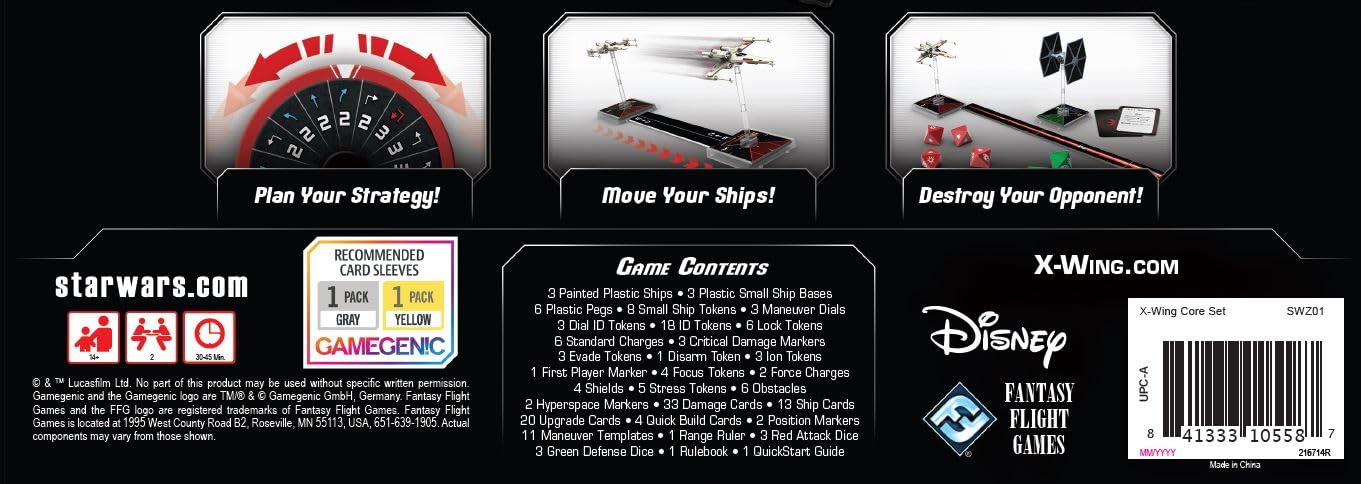 Star Wars X-Wing 2nd Edition Miniatures Game CORE SET - Join the Epic Space Battles! Strategy Game for Kids & Adults, Ages 14+, 2 Players, 45 Minute Playtime, Made by Atomic Mass Games