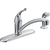 Moen Chateau Chrome Single Handle 4-Hole Kitchen Faucet with Protege Side Spray, 67430