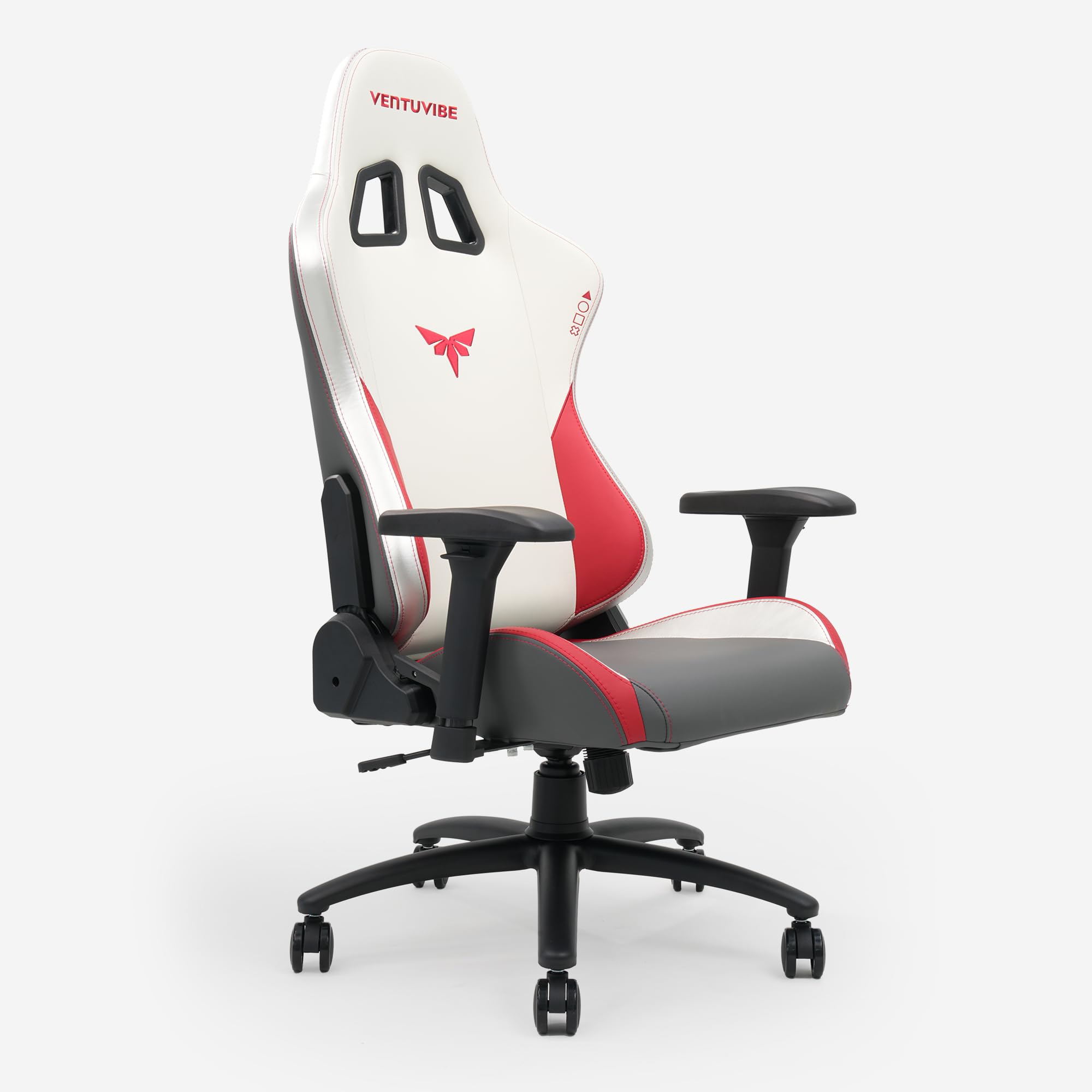 Photo 1 of *************FOR PARTS ONLY- The whole base, wheels, post ,is missing***********
VENTUVIBE Gaming Chair 4D Adjustable Armrests - 155° Reclining & 320lb Capacity, High Back Ergonomic Computer Chair with Lumbar Support, Leather Office Chair for Adults (Red)