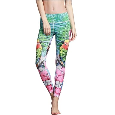 Amazon Majiヨガパンツ ヨガ レギンス スポーツ 動物柄 孔雀柄