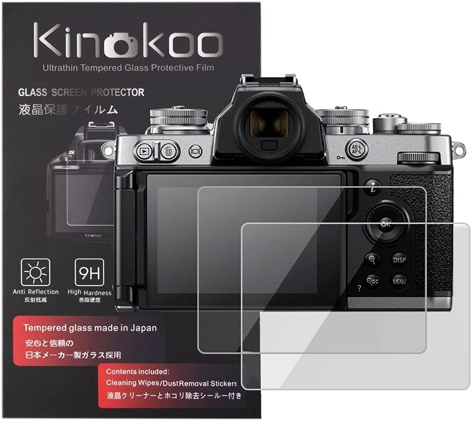 kinokoo ZFC Screen Protector, 0.25mm 9H Hardness Tempered Glass Film for Nikon ZFC Digital Camera Bubble-free/Anti-scratch(2 pack)