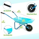 Colwelt Kids Metal Wheelbarrow 5Pcs Garden Set Blue with Shovel Rake Fork Gloves view 7