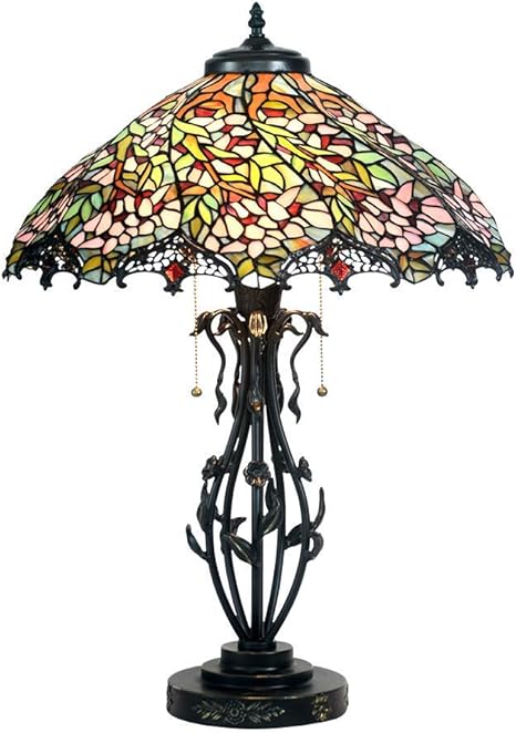 Amazon Com Low Price Sale Ht Tiffany Table Lamp 18 Inch Ten Side Wisteria Stained Glass Lampshade Wrought Iron Lamp Stand Living Room Office Kitchen Coffee Bar Art Crafts Lamp Home Improvement