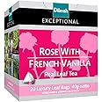 Dilmah Exceptional Rose with French Vanilla Real Leaf Tea - 20 Luxury Tea Bags, Pure Ceylon