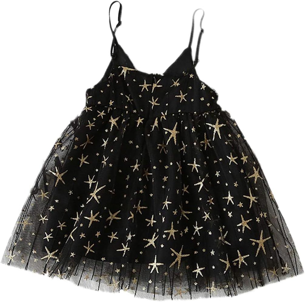 DarkCom Girls Dress Summer New Children Skirt Veil Star Harness