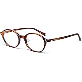 MUJOSH Vintage Oval Stylish Lightweight 90s Fashion Prescription Eyeglass Frames, Exclusive Eyewear Brand of EssilorLuxottica