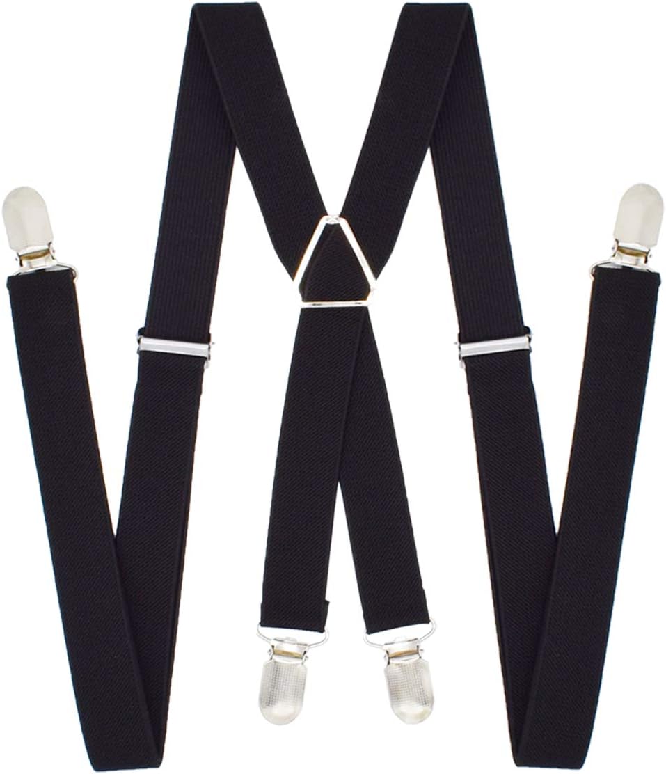 Universal Suspenders 2.5cm Polyester Material X-Shape with 4 Clips for Men and Women