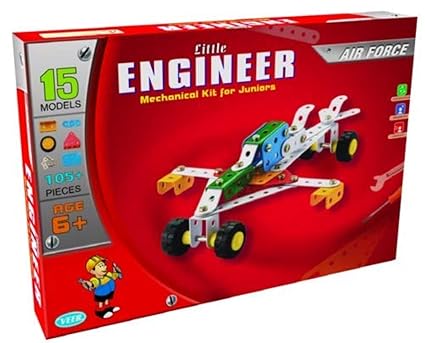 AdiChai Little Engineering Mechanical Kit for Juniors - Air Force for Kids 5 Years and Above