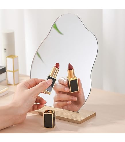 FOMIYES 2pièces Miroir De Maquillage Pliable à Poser Ou Suspendre Miroir De Table Pour Maison Et Bureau Double Usage